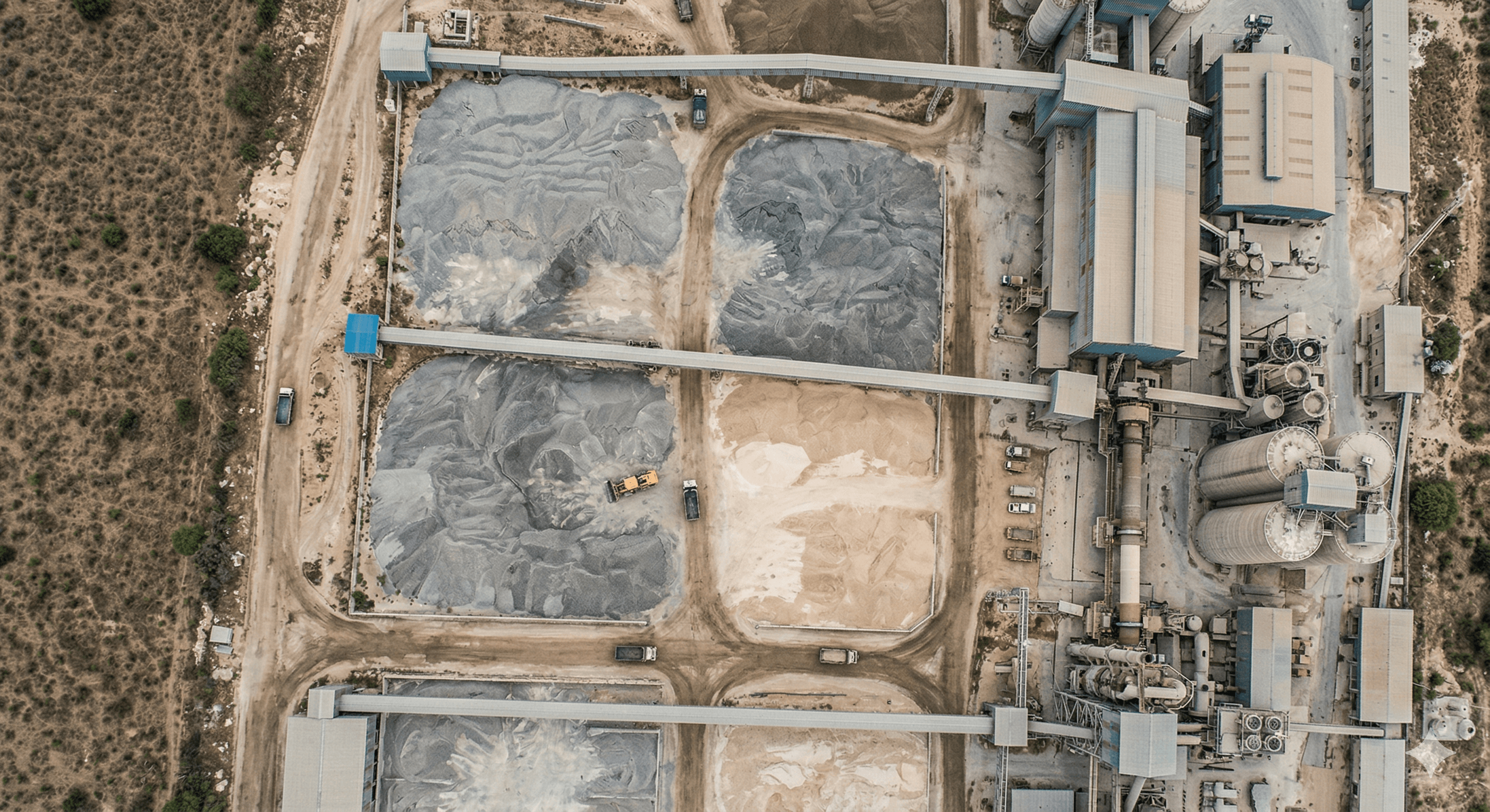 Industrial facility processing sewage sludge ash